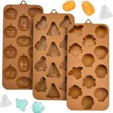 1/3pcs-3D Halloween Silicone Mold - Pumpkin Bat Skull Design For DIY Fondant, Chocolate, Jelly & Jello Baking - Durable Kitchen Gadget For Halloween Decorations & Party Supplies, Halloween Decorations, Festive Treat Crafting, Spooky Kitchenware, Easyrelease Material