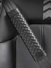 2pcs Plush, Leather, Rhinestone Car Seat Belt Covers, Universal Creative Car Safety Belt Shoulder Pads, Women Car Accessories