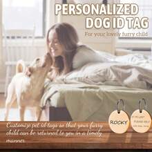 1pc Personalized Pet ID Tag Customizable Round Name And Number Engraved Cat Dog Collar Tag Dog Memorial Tag For Pets Silent Pet Tags - Multicolor - View 8