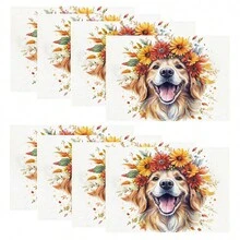 1/4/6/8/12 Stück bedruckte waschbare Tischsets aus Leinen, Oberflächenschutzmatten, Tischsets für Innen und Außen, geeignet für Feierlichkeiten, Küchen- und Esszimmerdekoration