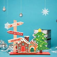 1 pieza Decoración de mesa navideña, Letrero de madera Centropieza de mesa navideña, Decoración de fiesta de Navidad