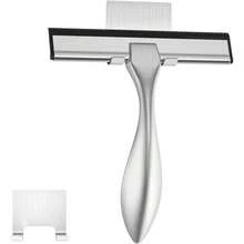 Peafowl Shower Squeegee Stainless Steel Bath Squeegee For Shower Glass Doors Bathroom Windows Kitchen Mirror And Car Glass With Hooks Holder Brushed Silver 6 Inch Newly Listed - 6寸+拉絲銀 - 查看 1