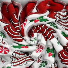 Weihnachts-Cartoon-Weihnachtsbaum bedruckte Decke - Weicher Flanell Cartoon-Muster, geeignet für Strand, Sofa, Bett, Auto