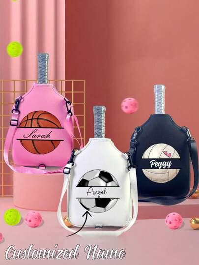 (Customized Sports Pictures And Text) Tennis Bag, Racket Cover, Outdoor Pickle Ball, Single Shoulder Carry Bag, Wet And Dry Separation Bag, Portable Multi-Functional Storage Bag