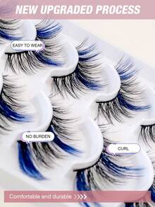 10 Pares de Cílios Postiços Azuis de Falso Vison Macio em Formato de Olho de Gato, Alongam o Comprimento dos Cílios e Alargam os Olhos, Adequados para Festivais, Férias, Encontros e Outras Ocasiões, Cílios em Tiras, Cílios, Cílios Postiços, Cílios Falsos