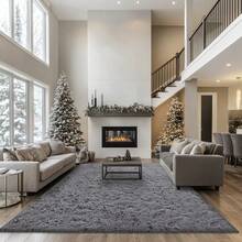 hochflor Flauschiges Gefühl teppich wohnzimmer,übergroßer teppich schlafzimmer, dicker und strapazierfähiger teppich für deko schlafzimmer, schlichter Stil für deko wohnzimmer, Moderner Weicher teppich wohnzimmer flauschigVerschiedene Größen Verfügbar,Elegantes Heimdekoration,Weiche Textur-Matte.