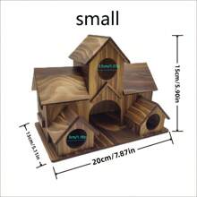 1pc Rustic Outdoor Wooden Bird House With Multiple Rooms, Suitable For Various Small Birds, Multi-Level Hanging Bird Feeder, Suitable For Yard And Outdoor Decor