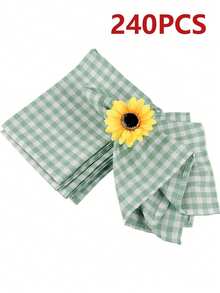 2/6/12/240pcs Casual Fresh Plaid Napkins, Skin-Friendly Absorbent Reusable Washable, Suitable For Living Room, Dining Room, Party, Daily Home Decor