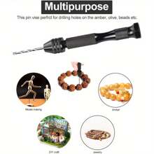 50 piezas Juego de taladro de mano de precisión micro 0.3-3.0mm Brocas helicoidales mini de aleación de aluminio con tornillo de banco para reparación de relojes, joyería, artesanía, manualidades de madera, modelismo de plástico y resina. Kit de herramientas de perforación manual industrial de aleación, regalos navideños útiles para hombres