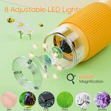 Portable Microscope, Suitable For Outdoor Portable Pocket Microscope, 2-Inch Screen-200x Magnification, Mini Handheld Microscope, 3-Level Light Adjustment, Suitable ForChristmas, Birthday Gifts, Exquisite Packaging, Suitable For Gift Giving - Yellow - View 9