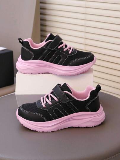 童鞋、运动鞋、男童鞋、女童鞋、减震防滑透气圆头平底鞋、魔术贴跑步鞋、轻便运动鞋，适合儿童夏秋季穿着