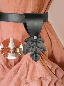 1pc PU Leather Leaf Shaped Skirt Flounce With Clip, Suitable For Renaissance, Medieval, Viking Style Belts, Can Be Used For Renaissance Fairs, LARP Costumes (Belt Not Included), Halloween - Multicolor - View 1