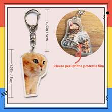 1pc/4pcs Pet Keychain Cat Photo Acrylic Pendant Accessory Backpack For School Letter - Multicolor - View 4