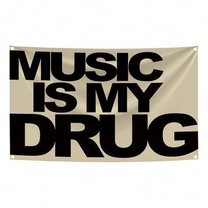A MÚSICA É MEU Álbum de Música Pop Heaven Meme Engraçado Abstrato Desenho Animado Arte Design Tapeçaria Cor Parede Pendurado Bandeira Para Quarto Sala de Estar Dormitório Decoração de Festa de Halloween, Caverna do Homem, Música Moderna Arte Tapeçaria Banner Presente