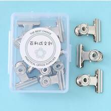 1/7盒（8个）马卡龙色圆头夹，用于夹纸张、重要文件、记事本 - 彩色 - 查看 4