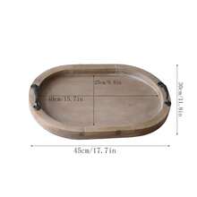 1PC Pastry Solid Wood Tray, Wooden Tea Tray Serving Tray With Handles For Home Decor Decorative Round Tray For Living Room Decor Coffee Table Decor Kitchen Table Decor Or Farmhouse Serving Tray