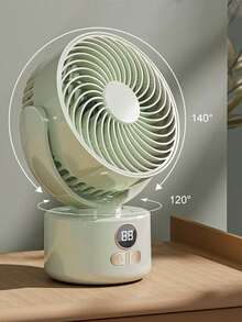 Desk Fan, Tabletop Electric Fan, High-Power Super Quiet Office Desk Mini Portable Fan, Student Dorm Bedside Powerful Cooling Circulating Fan, Rechargeable Long-Lasting