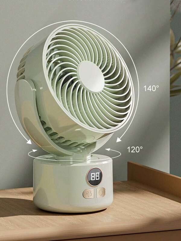 Desk Fan, Tabletop Electric Fan, High-Power Super Quiet Office Desk Mini Portable Fan, Student Dorm Bedside Powerful Cooling Circulating Fan, Rechargeable Long-Lasting