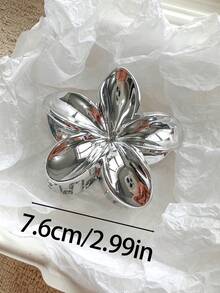 4 件/1 件 7.6 厘米/2.99 英寸 芙蓉花形发夹，适合女士，黑色/白色/金色/银色，轻质塑料浴室发饰，适合日常外出、休闲、派对、通勤、海滩度假、马尾辫、发髻、洗脸、化妆、服装搭配时尚爪夹女式发夹女士发夹优雅发夹花夹头发秋季配饰秋冬度假装女士 - 彩色 - 查看 3