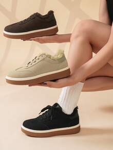 Teniși casual confortabili pentru femei, pentru purtare zilnică - cafea maro - Vizualizare 4