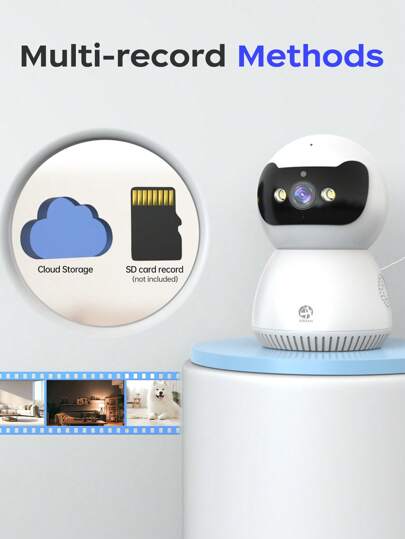 5MP Pan/Tilt Security Camera Indoor, 5G/2.4G WiFi Baby/Pet/Nanny, Cloud SD Card Storage, Type Secure Power Delivery Mode, Night Vision, Floodlight, Way Audio, Siren Alarm, AI Motion Detection view 4