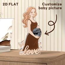 1个定制胎儿超声波照片相框，创意木质新生儿纪念装饰，孕期超声波照片相框，送给孕妇、新妈妈的礼物，10*18厘米/3.9英寸*7英寸，母亲节礼物，周年纪念礼物，家居和谐，圣诞节礼物