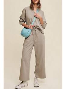 Cakulo Womens Sweatsuits 2 Piece Lounge Sets Fall Outfits Wide Leg Jogger Sweat Pants Loungewear Set Track Suits