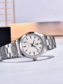 BENYAR Ice Blue Mechanical Watch Men Automatic Casual Simple Stainless Steel Strap Waterproof Wristwatch 2025 New Gift For Boyfriend BY-5218 - White - View 7