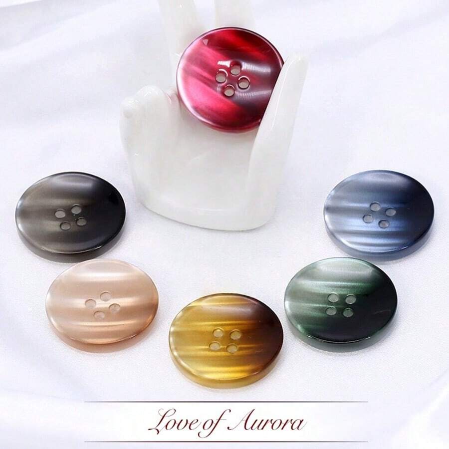 20 Pieces Of 48-Color Gradient Four-Hole Resin Buttons, With Button Sizes Ranging From 0.43 Inches To 0.98 Inches, Suitable For DIY Sewing, Clothing, Shirts, Jackets, Windbreaker Buttons, As Well As Handicrafts For Making Clothing Buttons