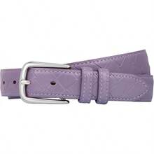 Multicolored Leather Waist Belt With Pin Buckle For Jeans - Texture Purple - View 6
