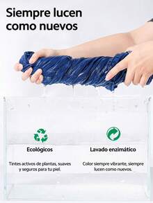 pantalones de mujer pantalones de dama mezclilla De Tiro Alto Ajustados curvy Levanta Glúteos  Estilo de botón único Estilo de agujero en el borde del bolsillo azul - Azul Marino - Ver 6