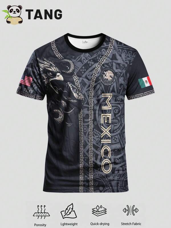 Mexico Style Soccer Jersey & Crew Neck Comfortable Sports Top, Suitable For Soccer Match, Training, Casual And Holiday Wear, Great Gift