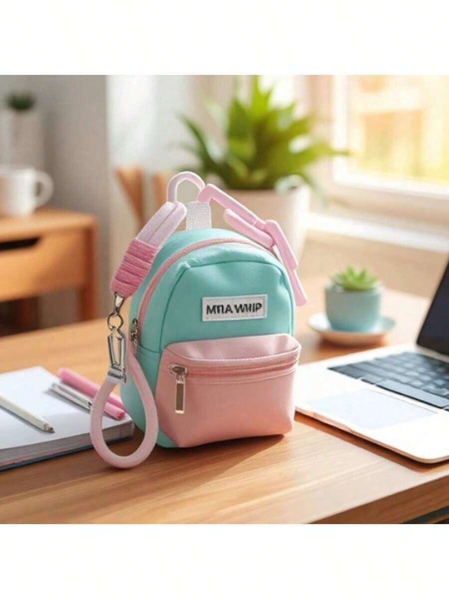 1pc Colorful Dopamine Mini Purse Organizer, Zippered Women's Key Bag, Hanging Bag, Crossbody Bag, Cartoon Pattern Small Purse Bag Pendant, Accessories, Women's Gift Essentials, Money Purse, Mini Purse Purse, Coin Purse, School Bag Pendant, Backpack Pendant, Best Thanksgiving, Valentine's Day, Halloween Gifts - Multicolor - View 1