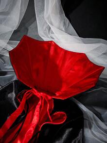 1pc Gothic Style Red & Black Contrast Pet Vampire Cape Costume Halloween Halloween Costumes - Multicolor - View 9