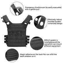 Youth Tactical Vest,Adjustable Training Protective Outdoor Vest,Airsoft Paintball Costume CS Game - D - 查看 6