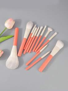 12pcs Holiday Series Makeup Brush Set, Full Convenient Starter Kit For Highlighting & Concealing, Ultra Soft Beauty Tools - Multicolor - View 8