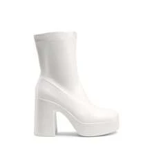 Women's Chunky Platform Ankle Boot High Block Heels Square Toe Lightweight Comfort Party Dress Booties Shoes For Women Women's Chunky Platform Ankle Boot High Block Heels Square Toe Lightweight Comfort Party Dress Booties Shoes For Women - TRẮNG/PU - Xem 7