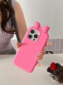 优雅的紫红色3D蝴蝶结手机壳，兼容 15/16 Pro Max/17 Pro Max；简约的硅胶保护套，兼容 13/14 Pro，质感高级。 - 玫紅色 - 查看 6