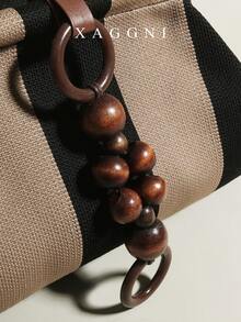 1个波西米亚风手拿包，大容量木珠装饰手提包，云朵包，褶皱包，适合女性、派对女孩、宴会、晚餐、日常通勤、时尚休闲、旅行 - 黑色 - 查看 3