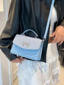 Bolso de mano de moda para mujer, nueva bolsa de silla de montar versátil y vintage, bolso bandolera, bolso de hombro de calidad - Azul - Ver 6