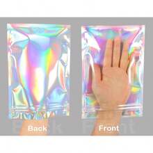 Smell Proof Bags And Resealable Foil Pouch Mylar Sample Bag Great For Party Favor Food Storage Holographic Color (50pcs6x9 Inch) - 50件-5.5x8英寸 - 查看 5