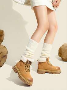 CAMEL CROWN Zapatos deportivos casuales para mujer, estilos de otoño e invierno con suelas gruesas, botas amarillas cómodas, botas casuales para exteriores