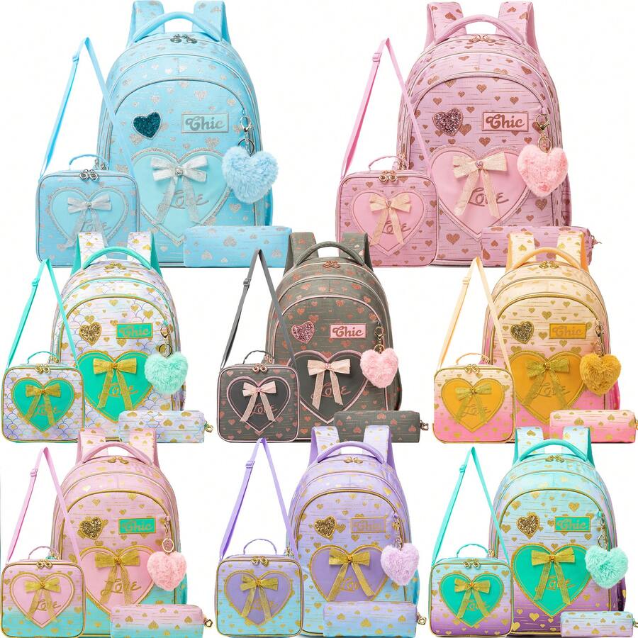 Cute Backpack For Girls Aesthetic Backpack School Backpack For Girls Backpack With Lunch Box Back To School Supplies - Ribbon School Bag - View 1