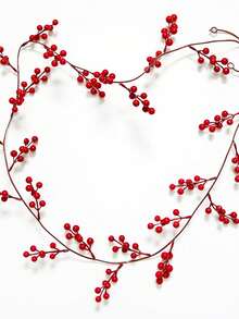 1pc/Pack Artificial Red Berry Rattan Christmas Tree Decor, Home Party Decoration, Fake Berry Rattan Home Decor Christmas Decorations Room Decor