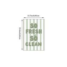 1pc So Fresh And So Clean Wall Art Picture Sage Green Striped Prints Canvas Paintings Funny Bathroom Posters Retro Quote Decor For Bedroom,Living Room,Dorm Y2k Apartment Laundry Room Decor Gift For Her Unframed Or Framed - Multicolor - View 12