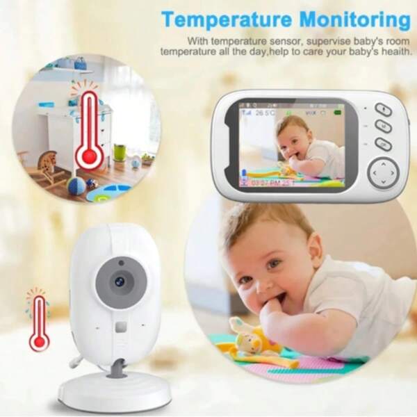 Baba Eletrônica VB603 Tela 3.2 LCD Com Monitor Visão Noturna, Câmera c/ Audio Sensor de Temperatura BaBy Monitor sem wifi