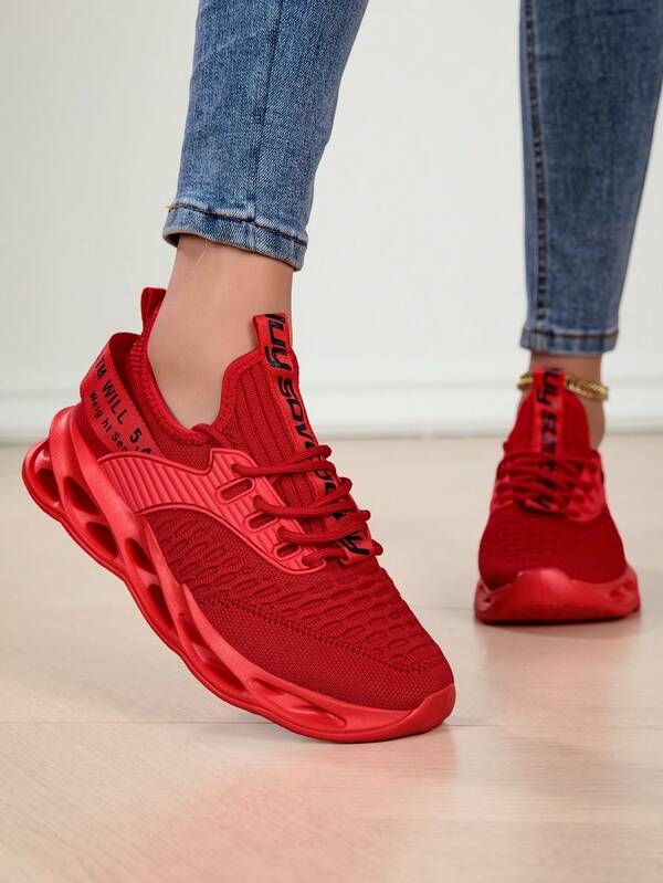 Women's Hollow Breathable Casual Running Shoes, Slip-On Soft Bottom Mesh Thick Sole Sneakers, Lace-Up Outdoor Shoes, Lightweight Low-Top Sports Shoes, Women's Road Running Casual Sneakers, Lightweight Comfortable Outdoor Travel Walking Shoes