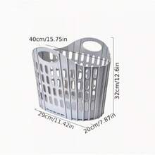 Foldable Laundry Basket For Home, Large Capacity Space-Saving Design, Portable Durable Thickened Moisture-Proof, Clothes/Plush Toy Storage, Fits Bathroom Bedroom Living Room, Easy Fold Organizer Basket - 高級灰色 - 查看 8