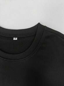 Tricou bărbătesc la modă, marocan, cu dungi roșii, grafică englezească, casual, lejer, cu guler rotund, mânecă lungă, potrivit pentru purtare zilnică, în aer liber, streetwear - Negru - Vizualizare 4
