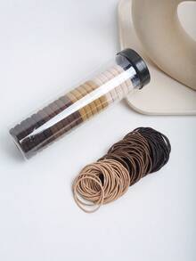 100 Stücke Minimalistische, hochelastische Haargummis in einfarbiger Ausführung, vielseitig einsetzbar für den täglichen Gebrauch, Lässig, Partys, Pendeln, Urlaub, Pferdeschwanz, Dutt, Gesichtsreinigung, Baden, Make-up, passend zu Outfits mit Haargummis, Haargummis, Haargummis, Haargummi, Haarseile, Haargummis, Fitnessstudio-Sport-Haarband